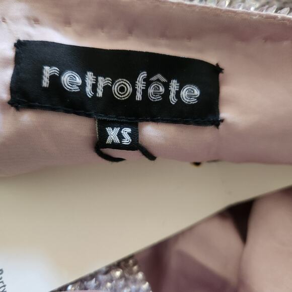 Retrofete Gabrielle Robe Dress in Dusty Lilac Purple XS Sequins NWT Long Sleeve - Picture 10 of 13